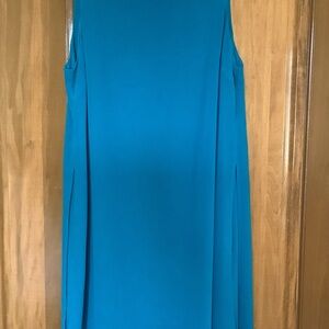 White House Black Market Sleeveless Teal Shift Maxi Dress